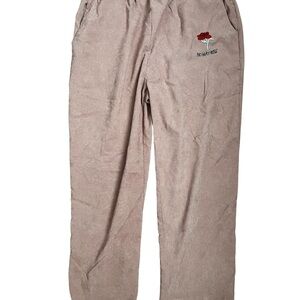 Men's Taupe Lounge Pants with Rose Embroidery